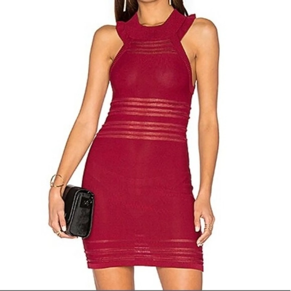 For Love & Lemons Knitz Women Red Casual Dress S